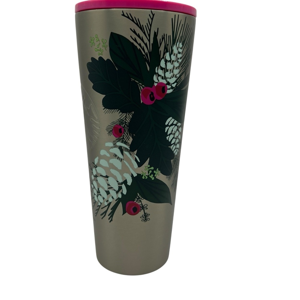 Starbucks Stainless Steel 2020 Holiday Holly Berry 24 oz.‎ Tumbler RARE